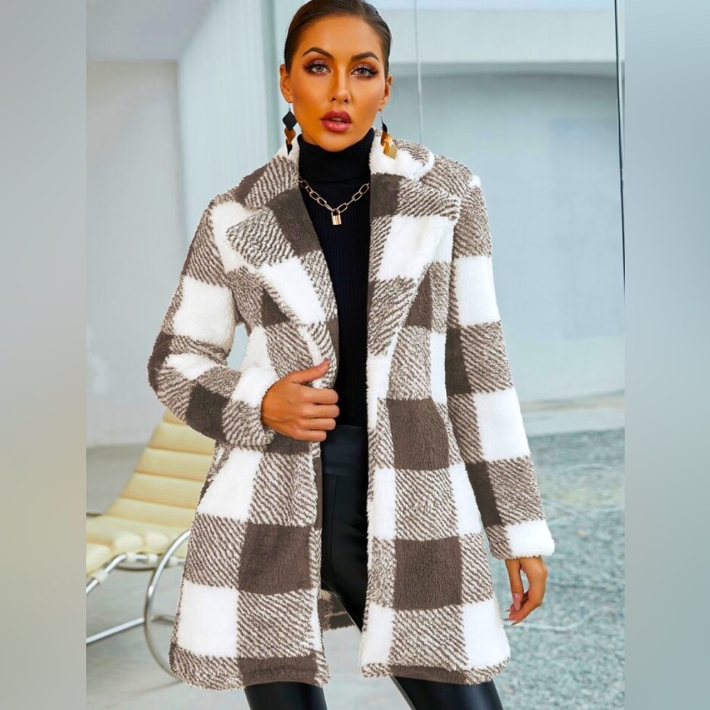 Buffalo Plaid Teddy Coat